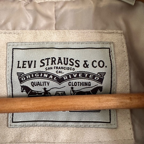 Levi’s faux suede Moto jacket in sand beige size medium - Picture 5 of 8